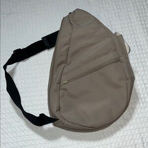 NWOT Tan Crossbody Sling Minimalist Design Lightweight Pockets Unisex